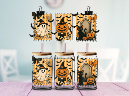 Cute Halloween Postage Stamps | UV DTF Wrap for Cups | Ready to Apply Permanent