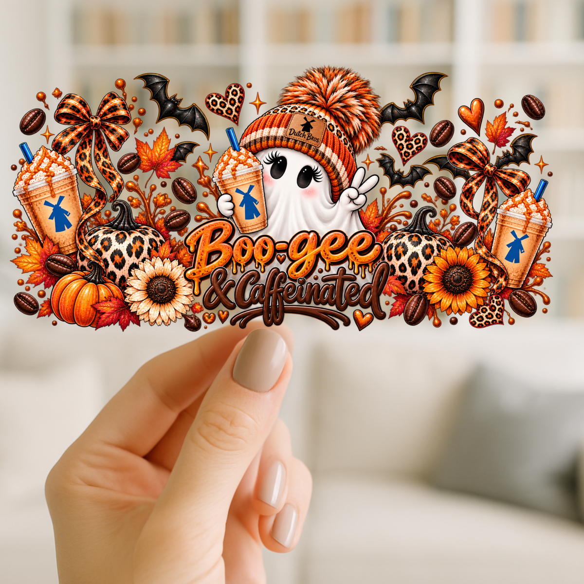 Boo-Gee DB Ghost 16oz cup Wrap | UV DTF Wrap for Cups | Ready to Apply Permanent