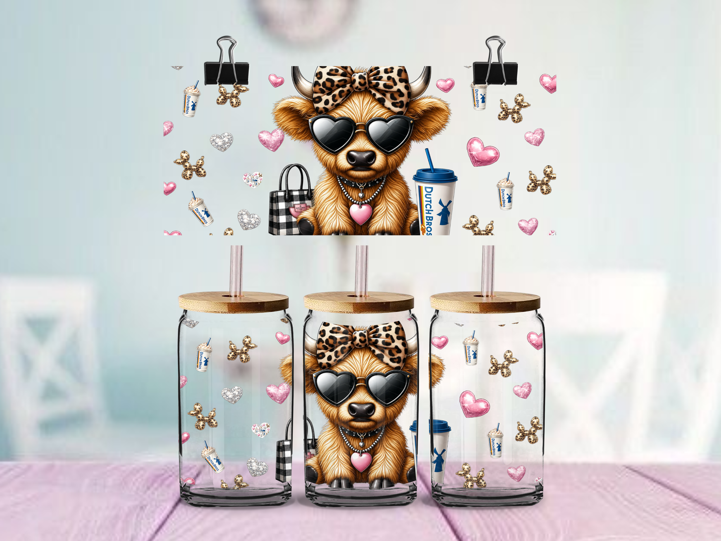 DP Highland Cow | UV DTF Wrap for Cups | Ready to Apply Permanent