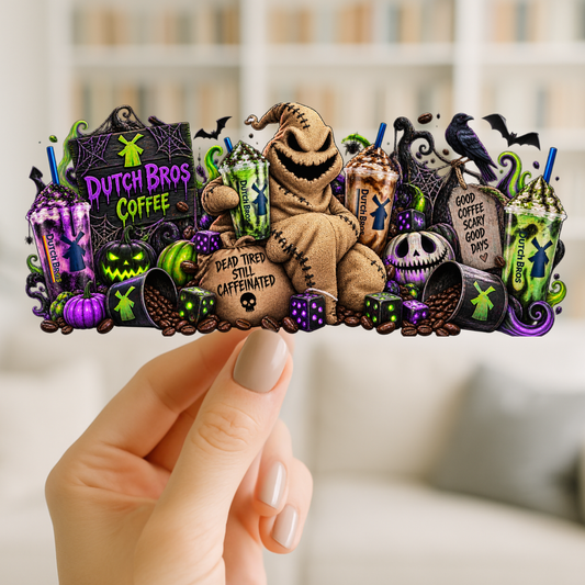 DB Oogie Boogie  16oz cup Wrap | UV DTF Wrap for Cups | Ready to Apply Permanent