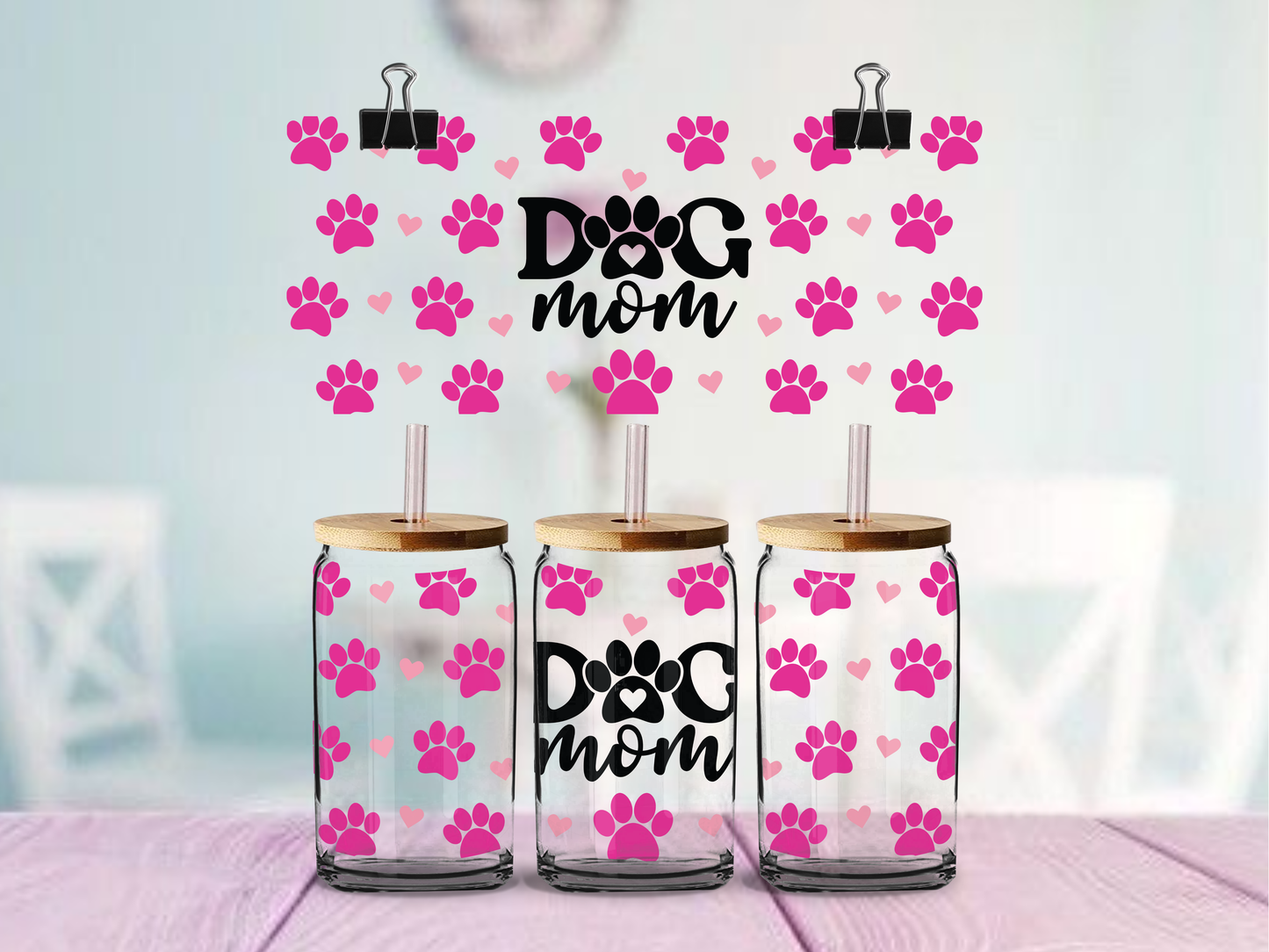 Dog MOM | UV DTF Wrap for Cups | Ready to Apply Permanent