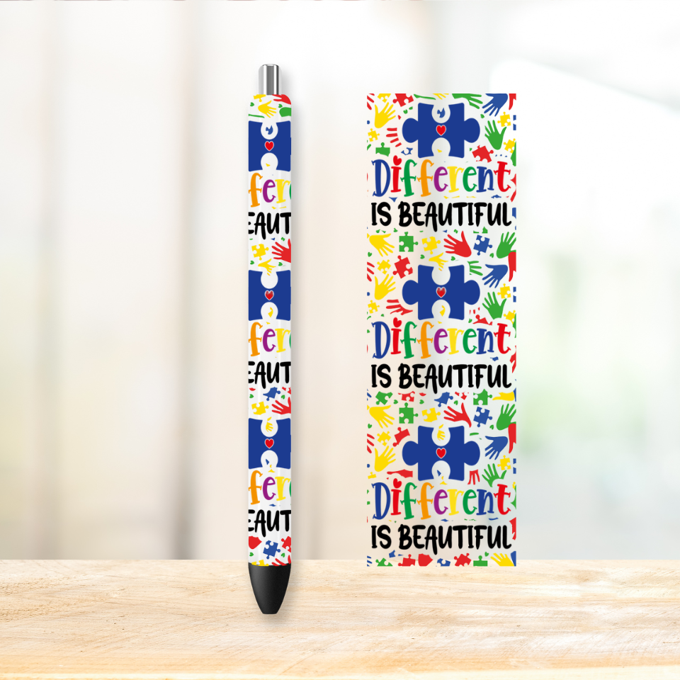Autism Awareness 4 Styles UVDTF Pen Wrap | UV DTF Wrap for Pens | Ready to Apply Permanent