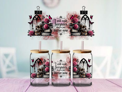 Dirty Fairytales Book Girl | UV DTF Wrap for Cups | Ready to Apply Permanent