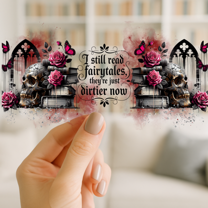 Dirty Fairytales Book Girl | UV DTF Wrap for Cups | Ready to Apply Permanent