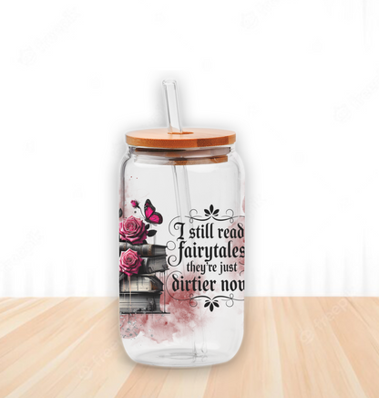Dirty Fairytales Book Girl | UV DTF Wrap for Cups | Ready to Apply Permanent