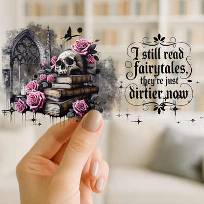 Dirty Fairytales Book Girl | UV DTF Wrap for Cups | Ready to Apply Permanent