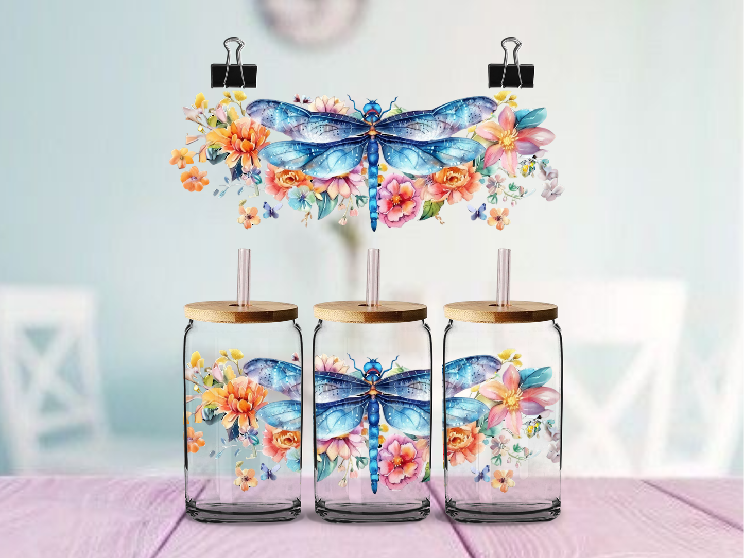 Dragonflies | UV DTF Wrap for Cups | Ready to Apply Permanent