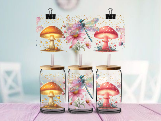 Dragonfly Mushroom | UV DTF Wrap for Cups | Ready to Apply Permanent
