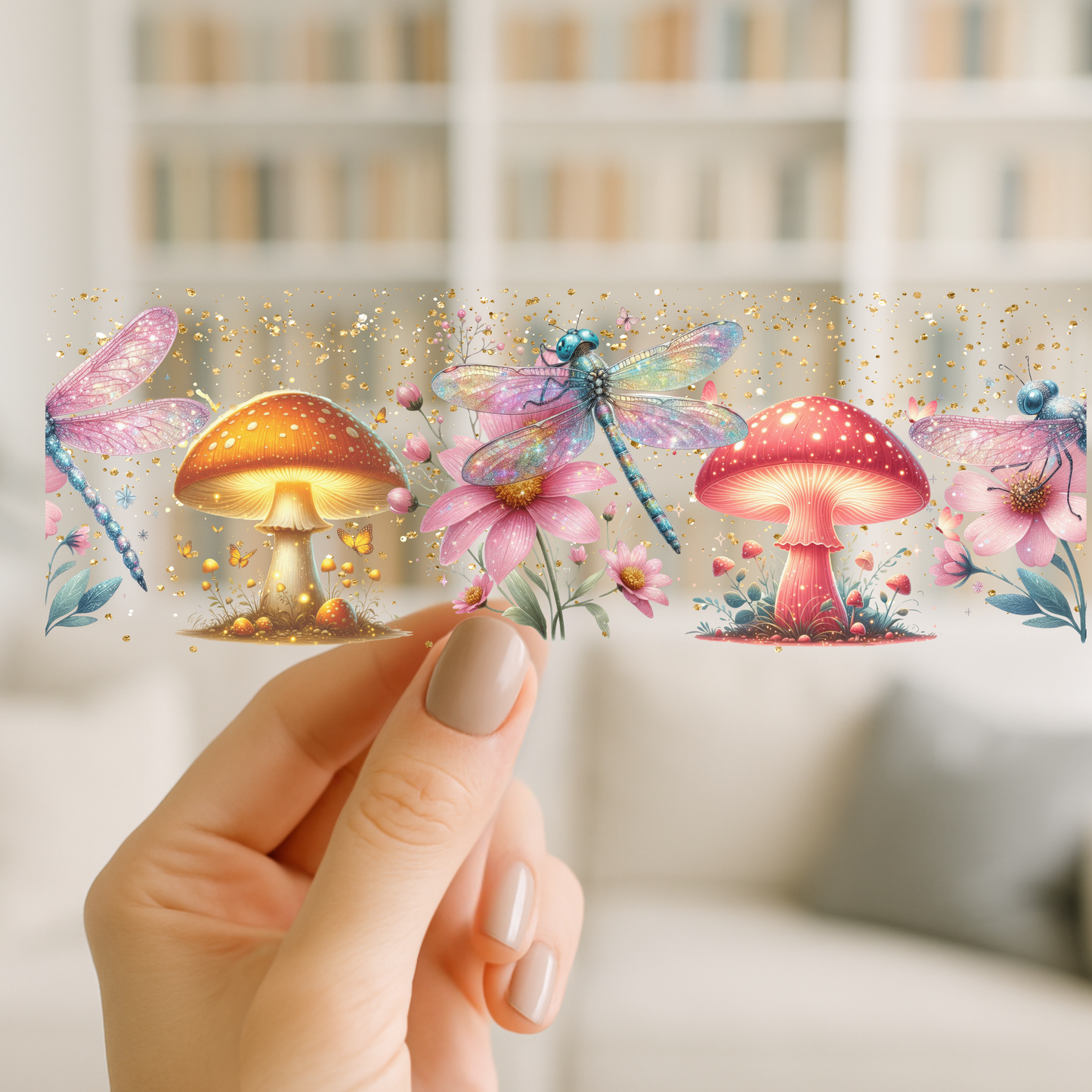 Dragonfly Mushroom | UV DTF Wrap for Cups | Ready to Apply Permanent