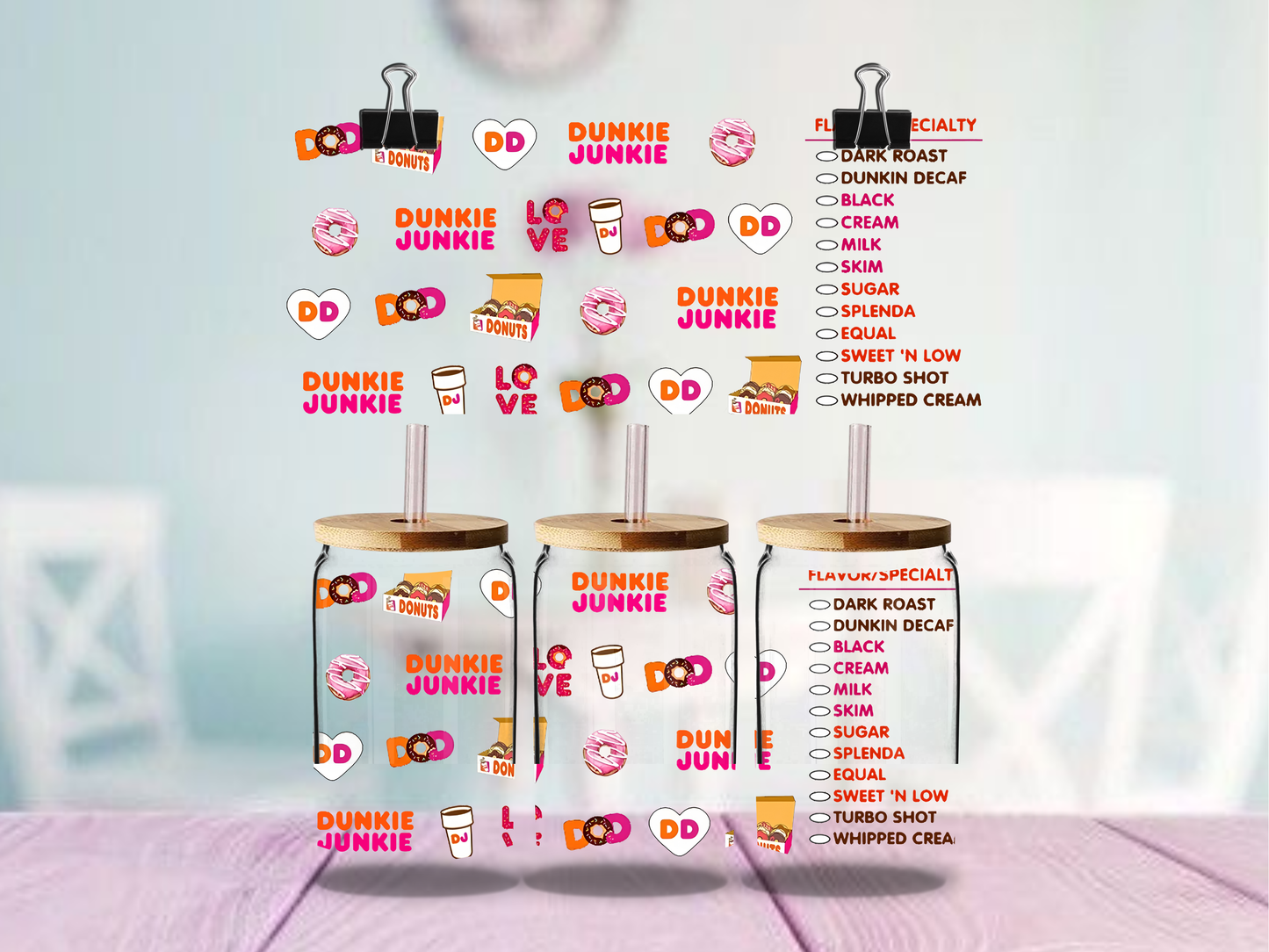 Dunkie Junkie | UV DTF Wrap for Cups | Ready to Apply Permanent