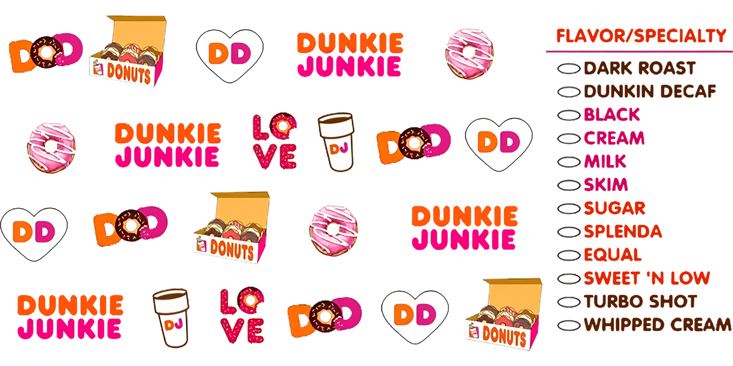 Dunkie Junkie | UV DTF Wrap for Cups | Ready to Apply Permanent