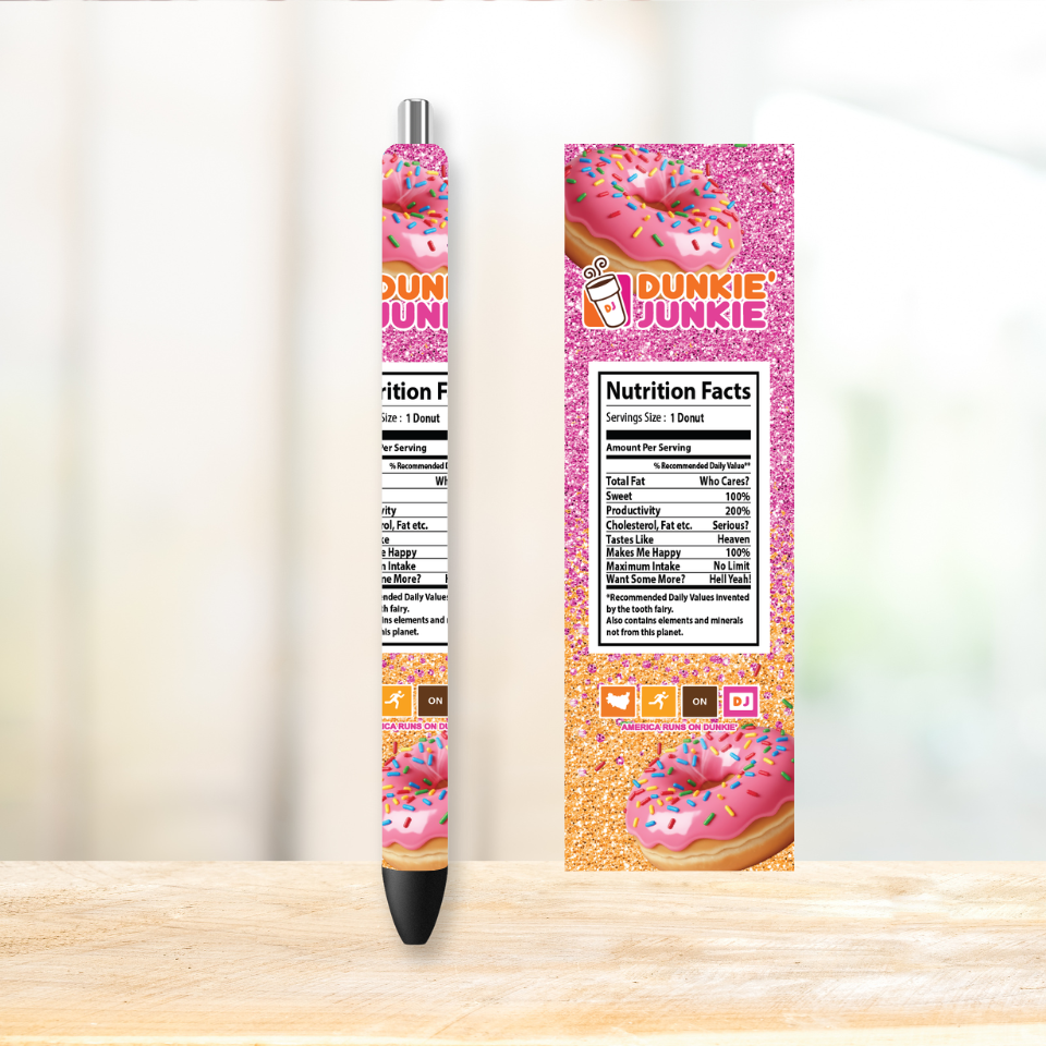 Dunkie Junkie UVDTF Pen Wrap | UV DTF Wrap for Pens | Ready to Apply Permanent