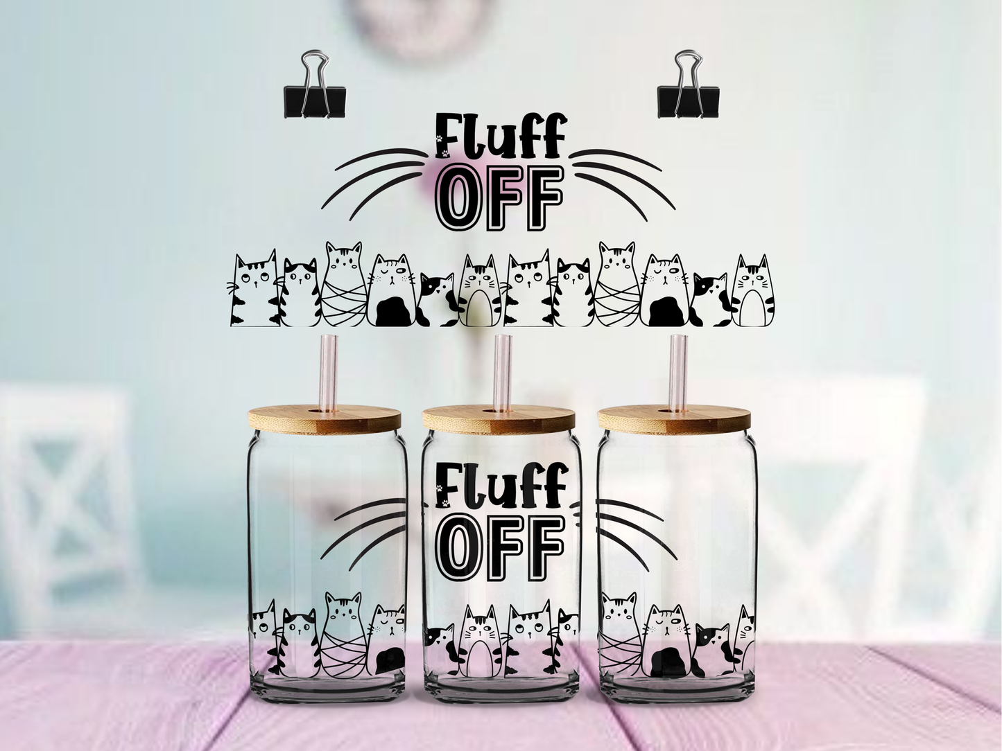 Fluff Off | UV DTF Wrap for Cups | Ready to Apply Permanent