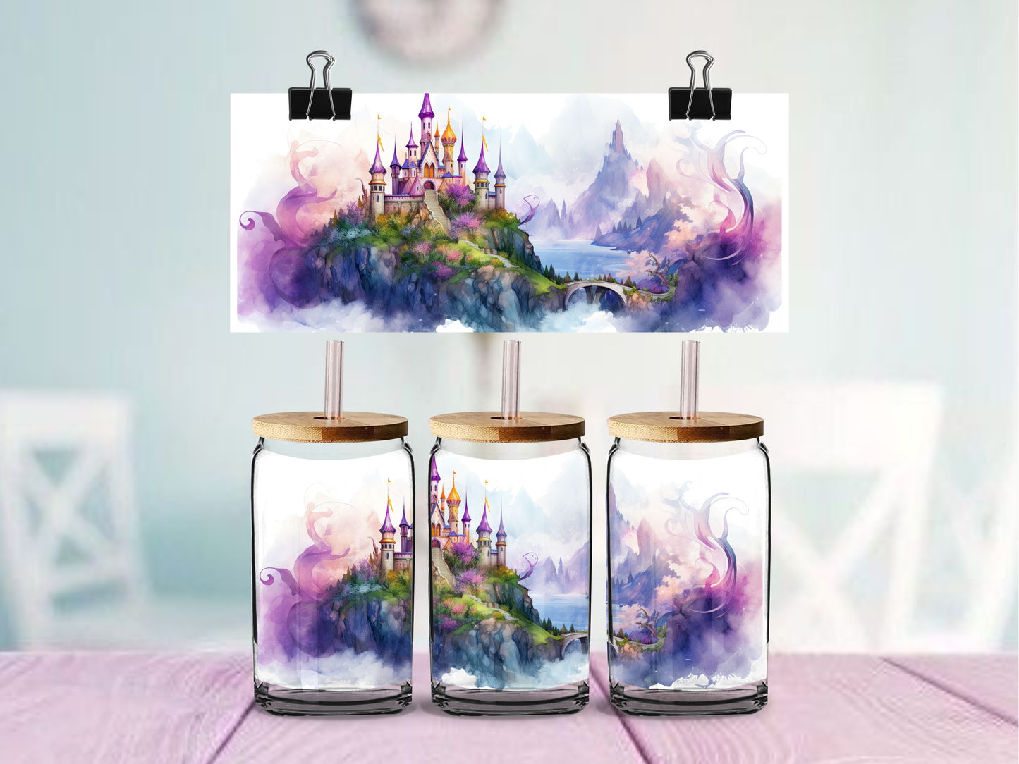 Fairy Tale Castle 2 | UV DTF Wrap for Cups | Ready to Apply Permanent