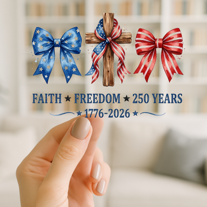 Faith and Freedom 16oz cup Wrap | UV DTF Wrap for Cups | Ready to Apply Permanent