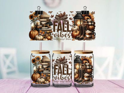 Fall Vibes | UV DTF Wrap for Cups | Ready to Apply Permanent