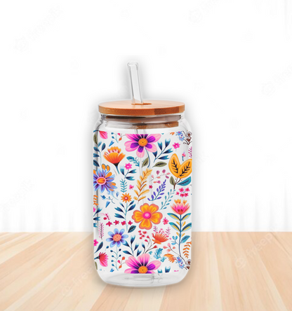 Floral Full | UV DTF Wrap for Cups | Ready to Apply Permanent