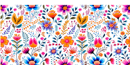 Floral Full | UV DTF Wrap for Cups | Ready to Apply Permanent