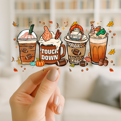 Football Season Indulgences | UV DTF Wrap for Cups | Ready to Apply Permanent