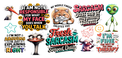 Fresh Sarcasm | UV DTF Wrap for Cups | Ready to Apply Permanent