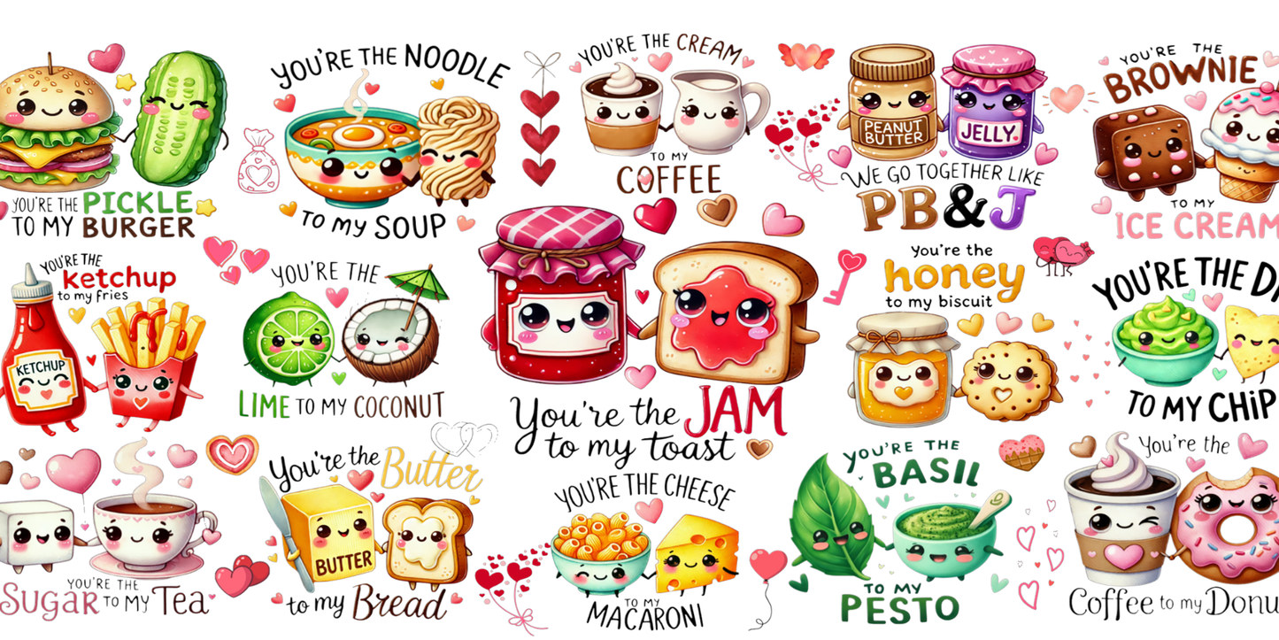 Funny Food Puns | UV DTF Wrap for Cups | Ready to Apply Permanent