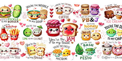 Funny Food Puns | UV DTF Wrap for Cups | Ready to Apply Permanent