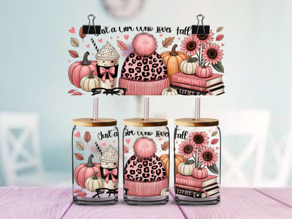 Girl Who Loves Fall | UV DTF Wrap for Cups | Ready to Apply Permanent