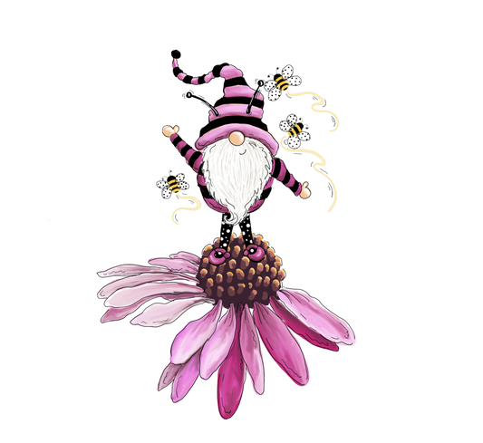 Gnome Pink UV DTF Decal| Waterproof, Permanent Transfer