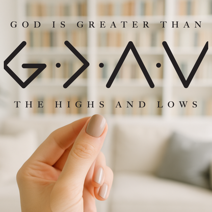 God Is Greater | UV DTF Wrap for Cups | Ready to Apply Permanent