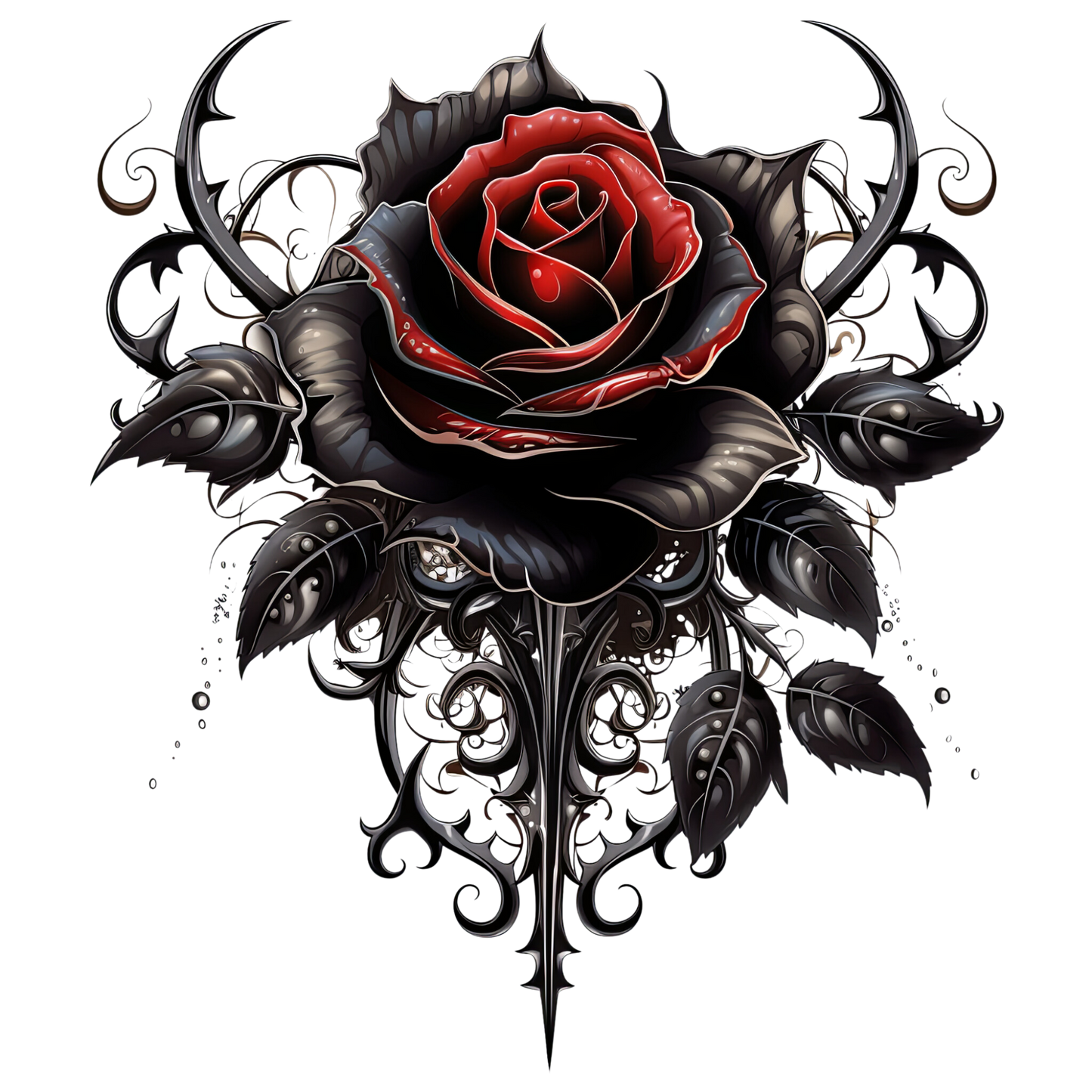 Goth Roses UV DTF Decal| Waterproof, Permanent Transfer