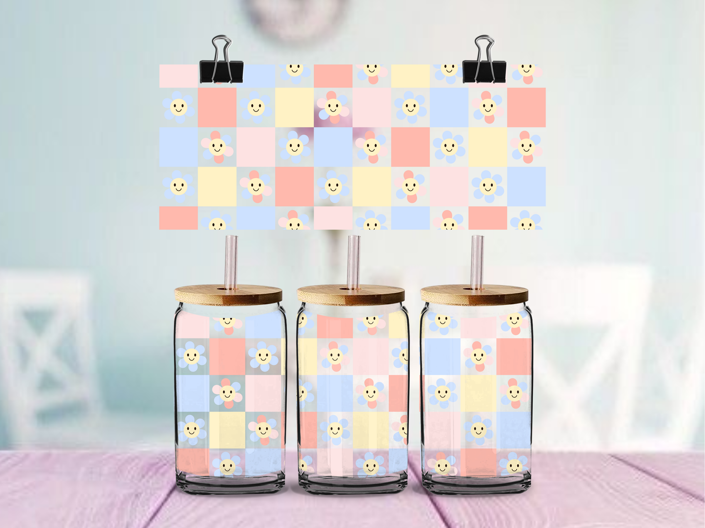 Groovy Florals| UV DTF Wrap for Cups | Ready to Apply Permanent