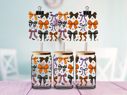 Halloween Bows | UV DTF Wrap for Cups | Ready to Apply Permanent