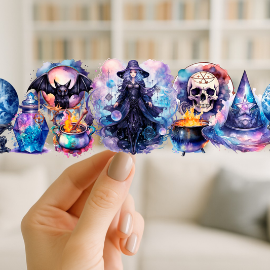 Witchy Halloween | UV DTF Wrap for Cups | Ready to Apply Permanent