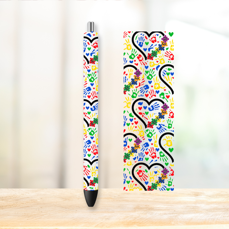 Autism Awareness 4 Styles UVDTF Pen Wrap | UV DTF Wrap for Pens | Ready to Apply Permanent