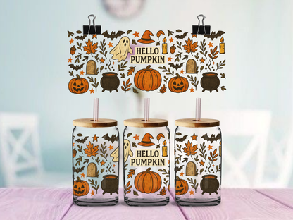Hello Pumpkin | UV DTF Wrap for Cups | Ready to Apply Permanent