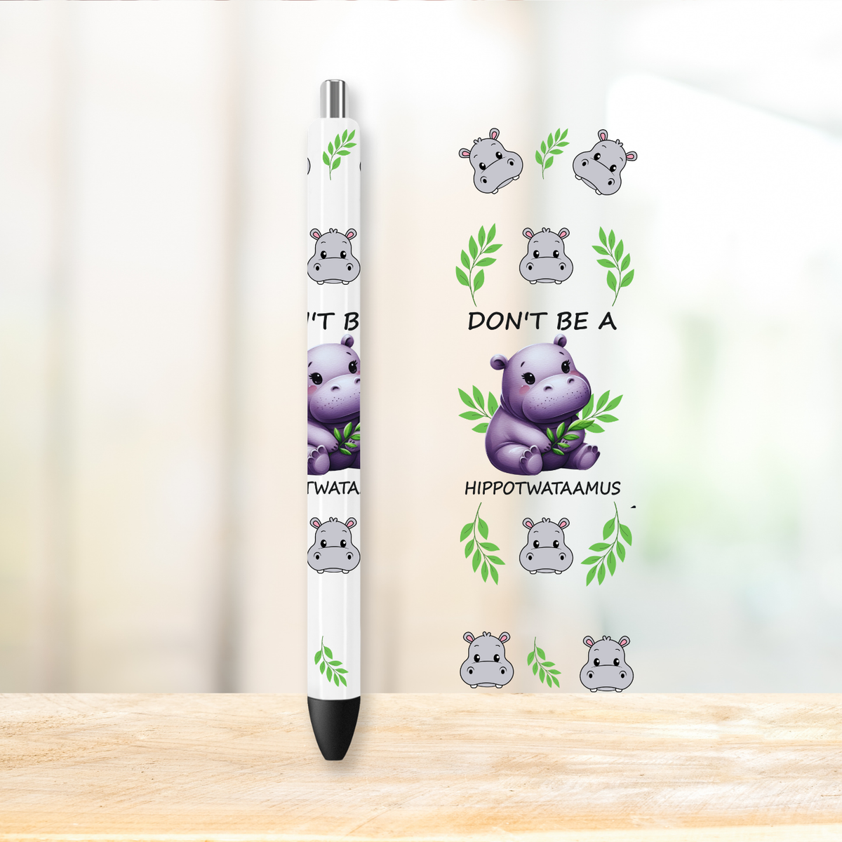 HippoTWATamus UVDTF Pen Wrap | UV DTF Wrap for Pens | Ready to Apply Permanent