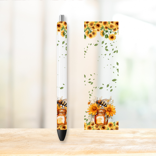 Honey Bee UVDTF Pen Wrap 1.5" x 4.75" | UV DTF Wrap for Pens | Ready to Apply Permanent