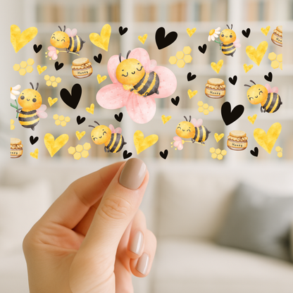 Honey Bee Cute | UV DTF Wrap for Cups | Ready to Apply Permanent