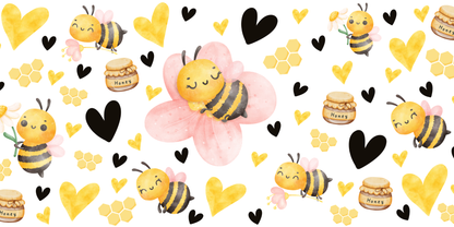 Honey Bee Cute | UV DTF Wrap for Cups | Ready to Apply Permanent