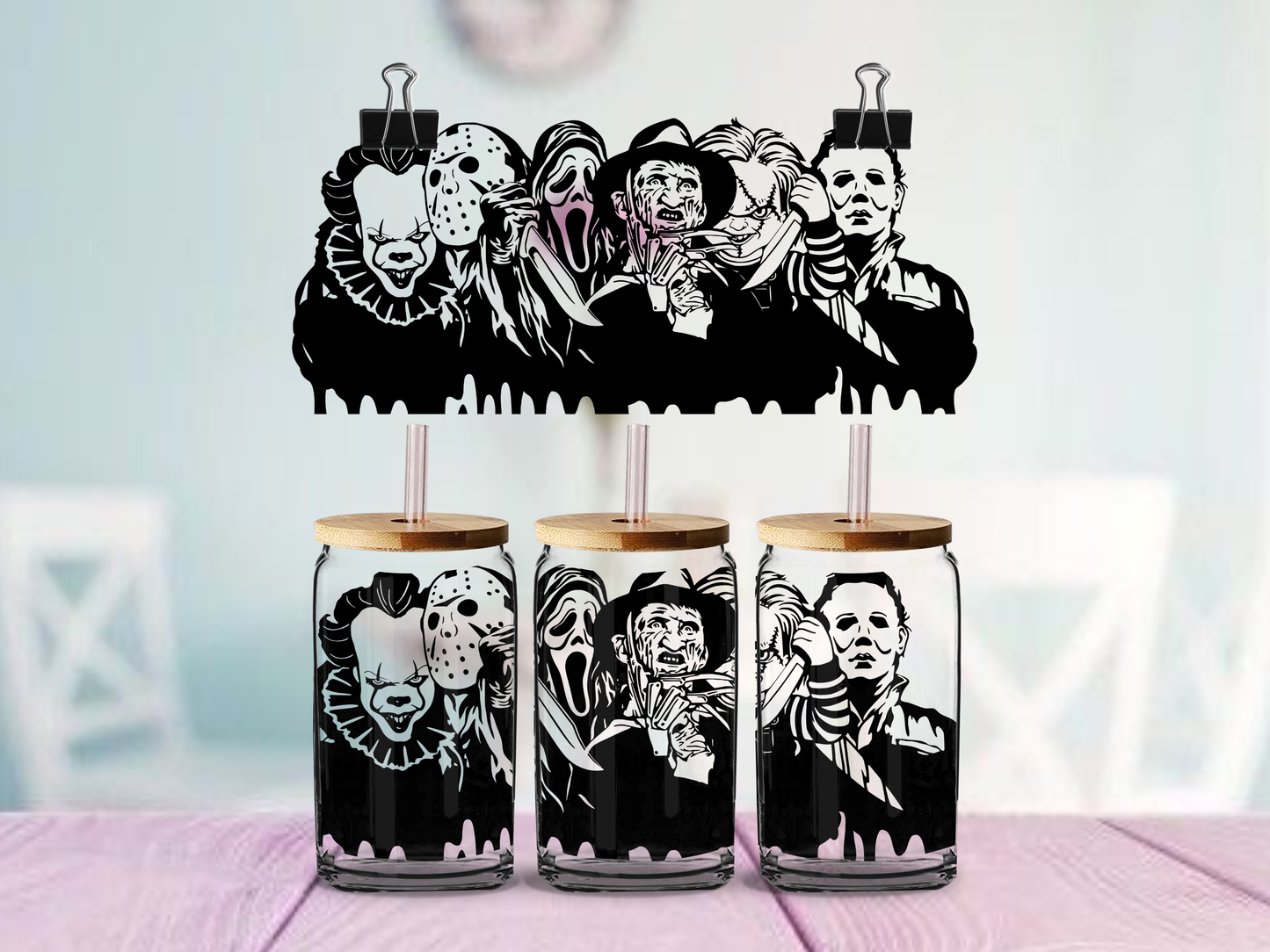 Horror Movies | UV DTF Wrap for Cups | Ready to Apply Permanent