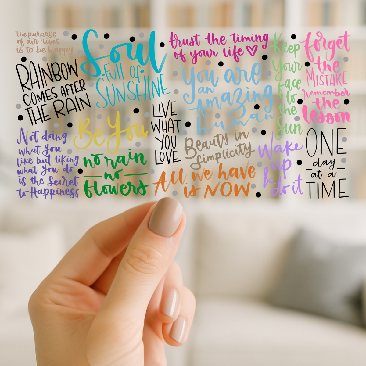Inspirational Messages 16oz cup Wrap | UV DTF Wrap for Cups | Ready to Apply Permanent