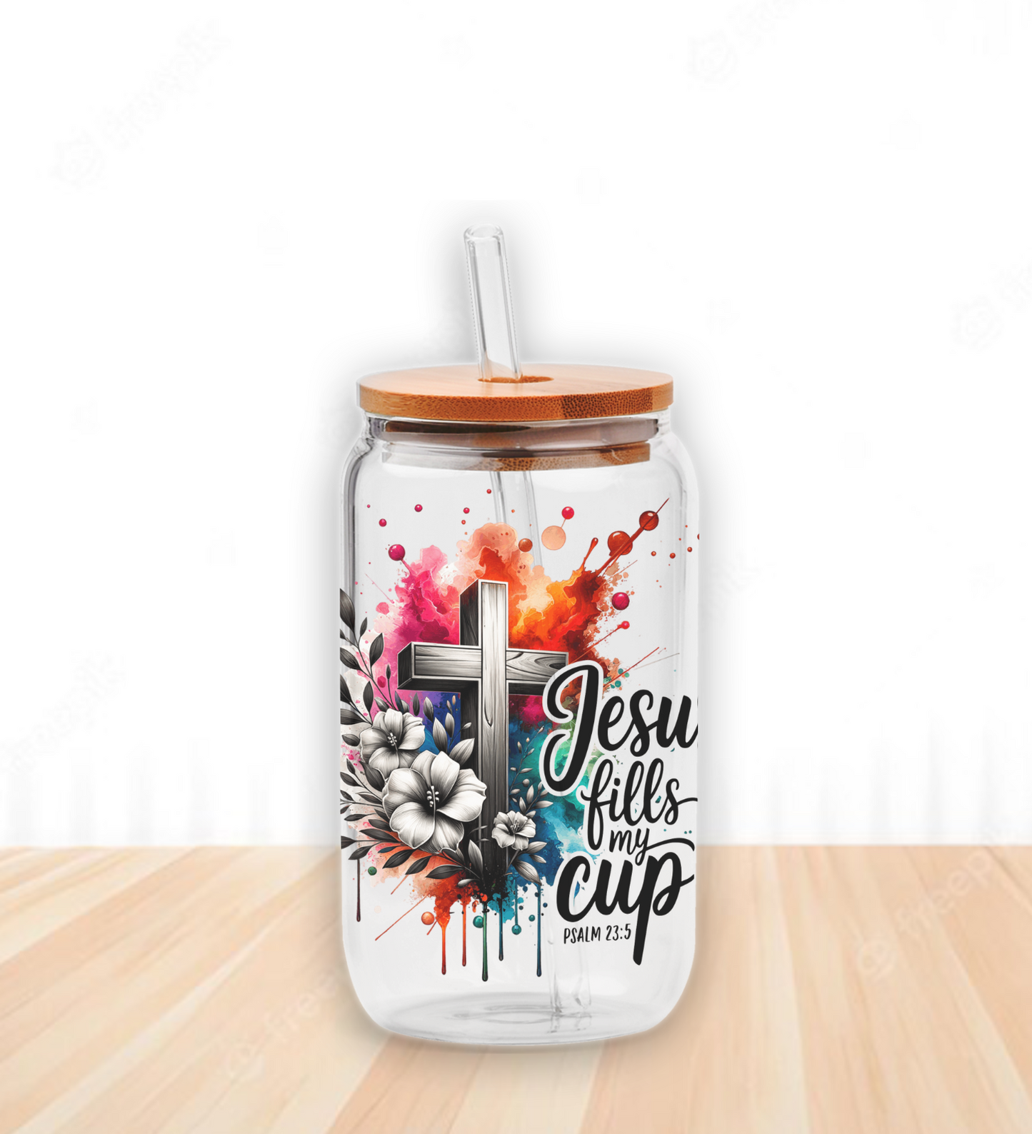 Jesus Fills My Cup | UV DTF Wrap for Cups | Ready to Apply Permanent