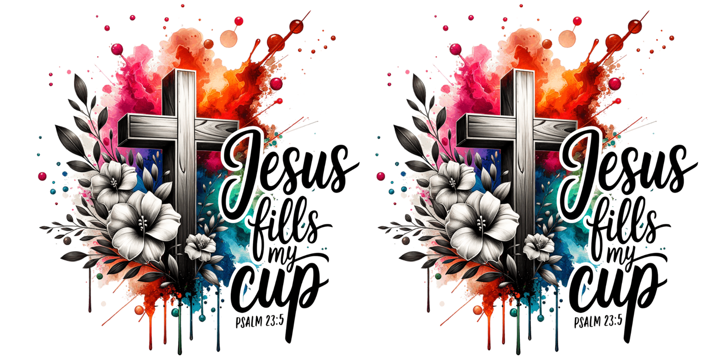 Jesus Fills My Cup | UV DTF Wrap for Cups | Ready to Apply Permanent