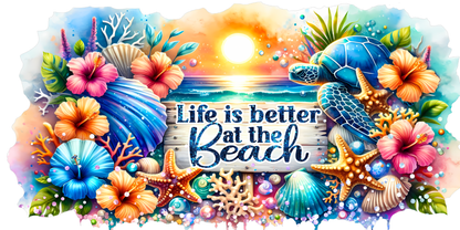 Better At The Beach | UV DTF Wrap for Cups | Ready to Apply Permanent