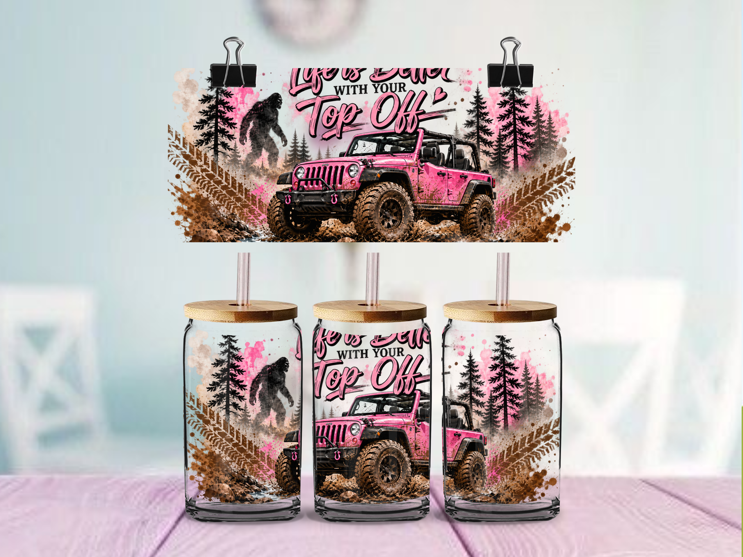 Life is Better Topless | UV DTF Wrap for Cups | Ready to Apply Permanent