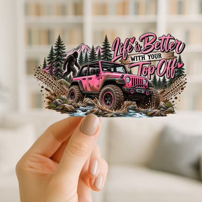 Life is Better Topless | UV DTF Wrap for Cups | Ready to Apply Permanent