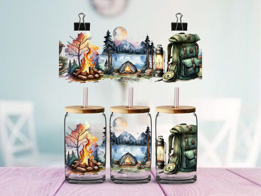 Life By The Campfire  | UV DTF Wrap for Cups | Ready to Apply Permanent