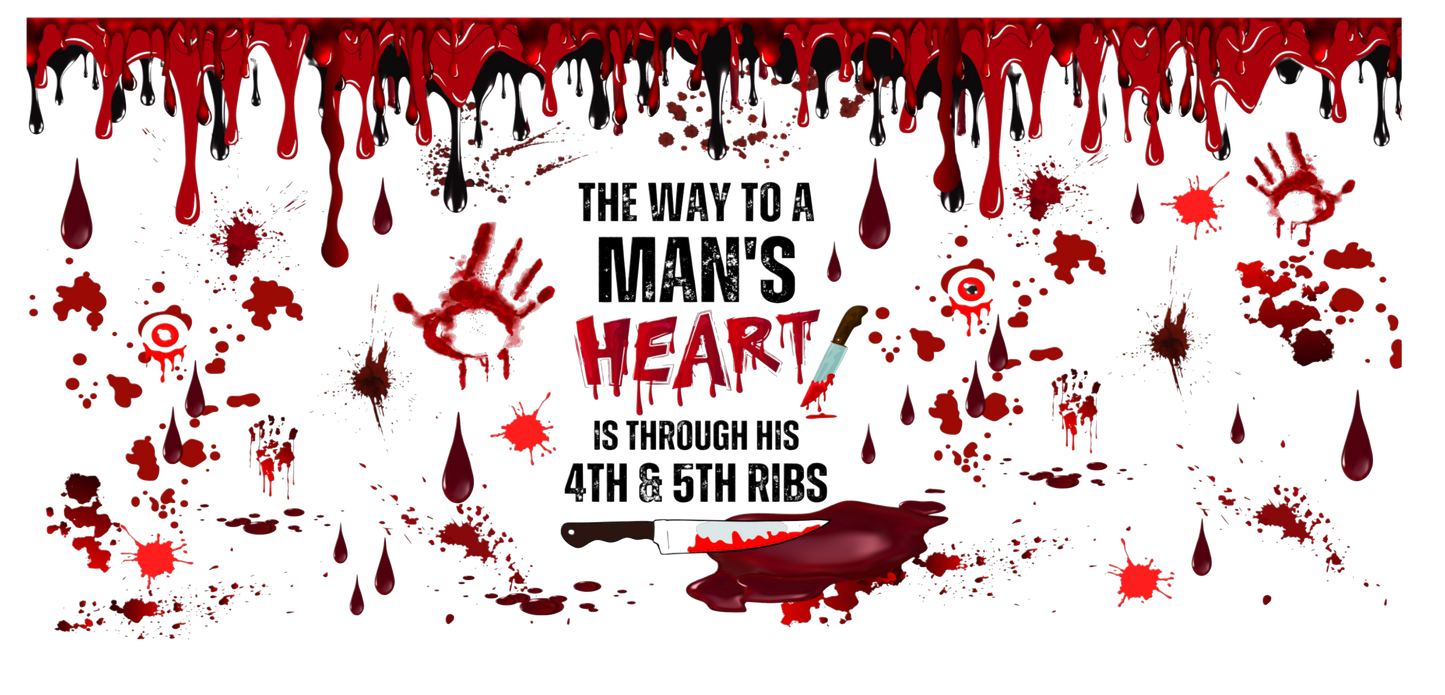 Mans Heart | UV DTF Wrap for Cups | Ready to Apply Permanent