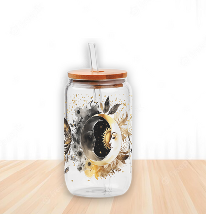 Moon And Sun | UV DTF Wrap for Cups | Ready to Apply Permanent