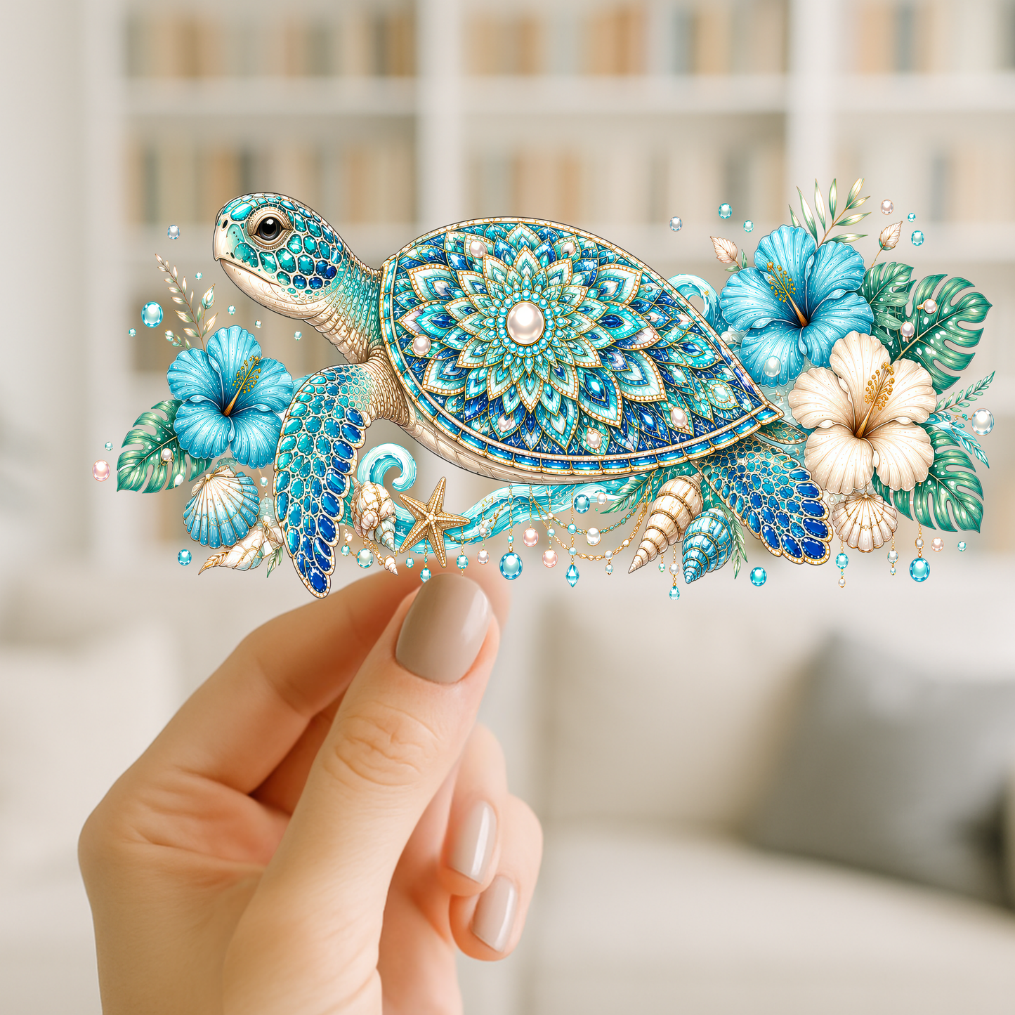 Mandala Sea Turtle | UV DTF Wrap for Cups | Ready to Apply Permanent
